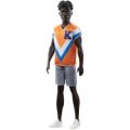 Barbie Ken Fashionistas - Sporty Ken-dukke med fletninger og orange trøje
