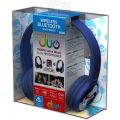 iDance trådløse Bluetooth hodetelefoner - del musikkopplevelsen med duo share funksjon - blå