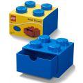 LEGO Storage Desk Drawer 4 Bricks - opbevaring med 1 skuffe - 16 x 16 cm - bright blue