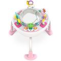 Bright Starts Bounce Bounce Baby 2-i-1 leketrampoline og aktivitetsbord med lys og lyd - rosa