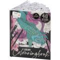 Tegnepakke: Tegnekoffert med fargeleggingsblyanter + 2 malebøker for voksne