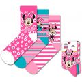 Disney Minnie Mouse 3 pack lyserøde sokker i bomuld - str. 19-22