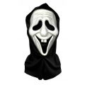 Scream-mask med roligt leende och tygöverdrag som täcker huvudet - från 6 år