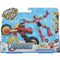 Avengers Bend and Flex Rider Iron Man - fleksibel figur og kjøretøy - 15 cm