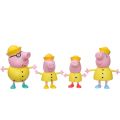 Peppa Gris figursett med 4 figurer - Familie Gris regnværsdag