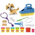 Play Doh Care N Carry veterinærsett med lekehund, 5 bokser lekeleire og tilbehør