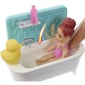 Barbie Skipper Babysitters Badetid lekesett - badekar og 2 dukker med brunt hår
