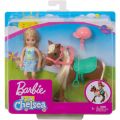 Barbie Club Chelsea and Horse - blond docka med brun ponny