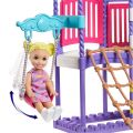 Barbie Skipper Babysitters - Lekeplass med dukker, sklie og sandkasse