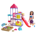 Barbie Skipper Babysitters - lekplats med dockor, rutschkana och sandlåda