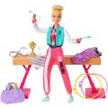 Barbie Gymnastikk lekesett - dukke med turnutstyr og 15 deler