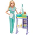 Barbie Karrieredukke - barnelege med 2 babypasienter og tilbehør