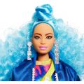 Barbie Extra dukke #4 med 15 tilbehør - med fregner og blått, krøllete hår og 2 kattunger