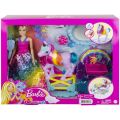 Barbie Dreamtopia - med dukke og enhjørning - og fargeforvandlende potte
