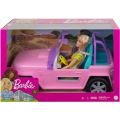 Barbie lekesett med rosa terrengbil og 2 dukker
