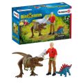 Schleich Dinosaur Tyrannosaurus Rex attack 41465 - med figur, 2 dinosaurier och tillbehör
