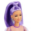 Barbie Fashionistas #178 - petite dukke med lilla hår og glinsende lilla monokrom kjole