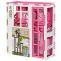 Barbie Fold and Go 2-etasjes dukkehus med 4 fullt møblerte rom - tilbehør inkludert - 76 cm