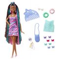 Barbie Totally Hair Doll - dukke med sommerfugl-tema og 21 cm lang hår - 15 tilbehør