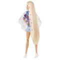 Barbie Extra docka #12 med 15 tillbehör - blont hår med rosa hjärtan och blommiga kläder och kanin