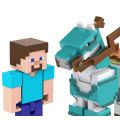 Minecraft Steve and Armored horse figursett - 2 figurer og tilbehør