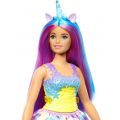 Barbie Dreamtopia curvy enhjørningedukke med blåt og lilla hår