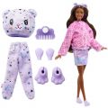 Barbie Cutie Reveal Dreamland fantasy Bjørn - kostymedukke med lilla og hvitt bjørnekostyme og kjæledyr - 10 overraskelser