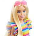 Barbie Fashionistas #197 blond dukke med regnbue-kjole og tandbøjle
