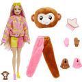 Barbie Cutie Reveal Monkey - Jungle Series dukke med brunt og rosa apekostyme