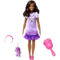 Barbie My First Barbie - dukke med brunt hår og puddel - 34 cm høj