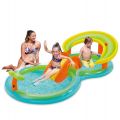 Summer Waves aktivitetscenter - pool med rutschkana, bollar och vattenspridare - 109 liter