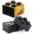 LEGO Storage Brick 4 - oppbevaringsboks med lokk - 25 x 25 cm - black