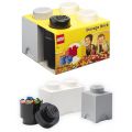 LEGO Storage Brick multi-pack - 3 forskjellige oppbevaringsklosser - black, white, grey