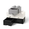 LEGO Storage Brick Drawer 8 - stor opbevaringsklods med 2 skuffer - 50 x 25 cm - Stone Grey