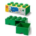 LEGO Storage Brick Drawer 8 - stor oppbevaringskloss med 2 skuffer - 50 x 25 cm - dark green