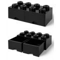 LEGO Storage Brick Drawer 8 - stor oppbevaringskloss med 2 skuffer - 50 x 25 cm - black