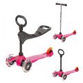 Micro Mini 3in1 Deluxe Pink løbehjul med tre hjul - med aftageligt sæde og barnehåndtag - pink