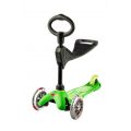 Micro Mini 3in1 Deluxe Green sparkesykkel med tre hjul - med avtagbart sete og barnehåndtak - grønn