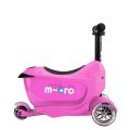 Micro Mini2go Deluxe Pink - sparkesykkel med 3 hjul og oppbevaring