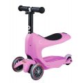 Micro Mini2go Deluxe Pink sparkcykel med tre hjul - med säte och förvaring - rosa