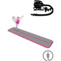 Mzone AirTrack 5 meter med elektrisk pumpe - oppblåsbar treningsmatte med sprett - rosa