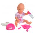 New Born Baby dukke der drikker og tisser - med tilbehør - 38 cm