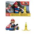 Nintendo Spin Out Mario Kart Pull-Up Car - Mario Kart leksaksbil med bananskal