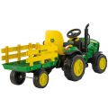 Peg Perego John Deere 12V elektrisk traktor til børn - med anhænger
