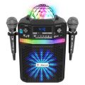 iDance Party Groove 9-i-1 karaokehøyttaler med fjernkontroll, to mikrofoner og diskolys