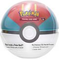 Pokemon TCG: Poke Ball Tin 23 med 3 boosterpaket och klistermärken - ljusblå och röd