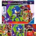 Ravensburger Sonic Prime puslespill 3 x 49 brikker