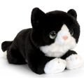 Keel Toys Signature svart og hvit kattepusbamse - 32 cm