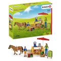 Schleich Farm World solrik markedsdag 42528 - lekesett med hest, salgsvogn og 2 figurer - 27 deler