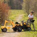 Smoby Builder Max pedaltraktor med anhænger - stor traktor med gravearm og skovl - fra 3 år
